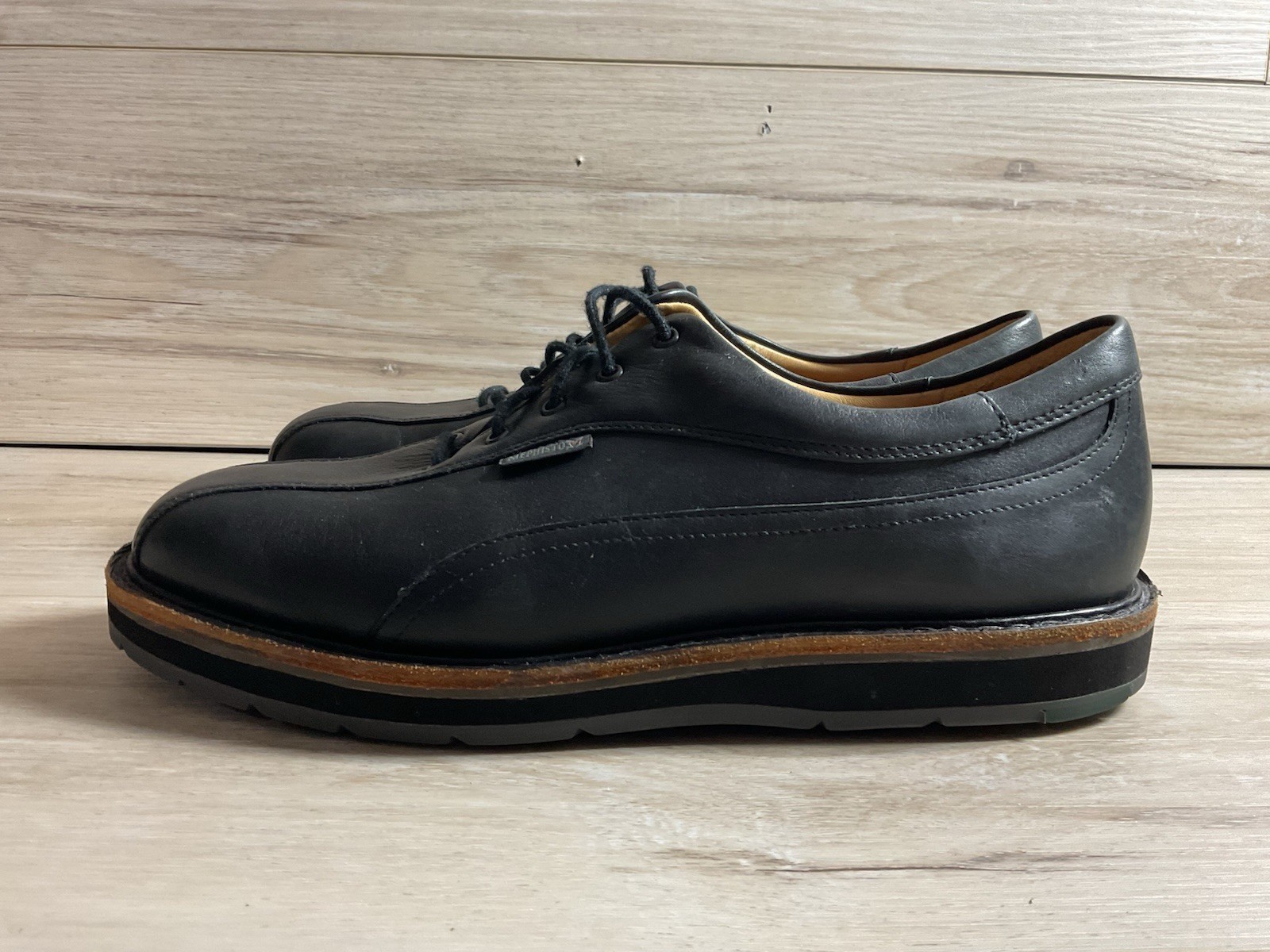 Mephisto Derby Oxfords Goodyear Welt Women Size 9 Black Leather Comfort Shoes