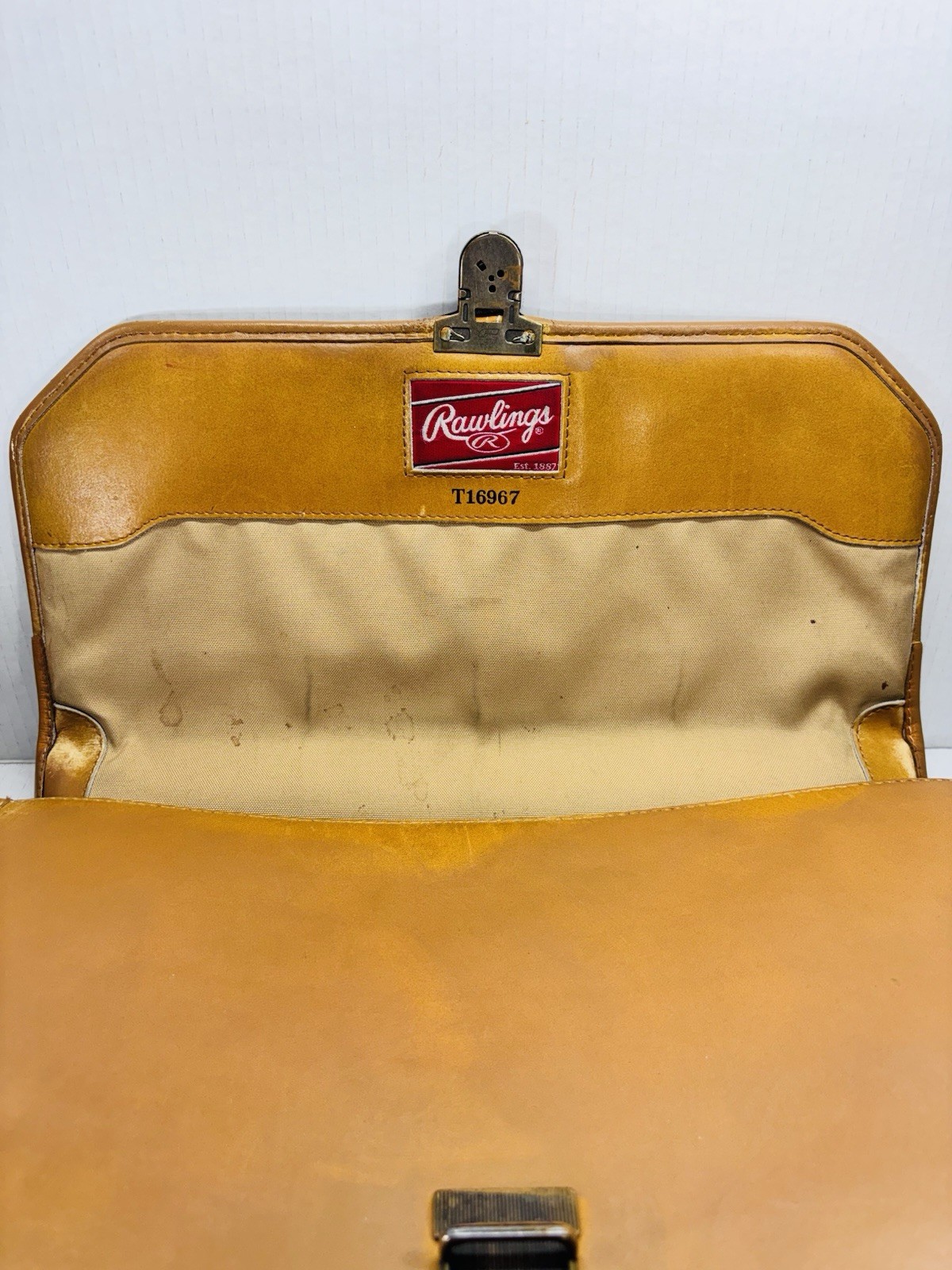 Rawlings Baseball Glove Bag Briefcase Leather Carry-On Travel Tan Vintage