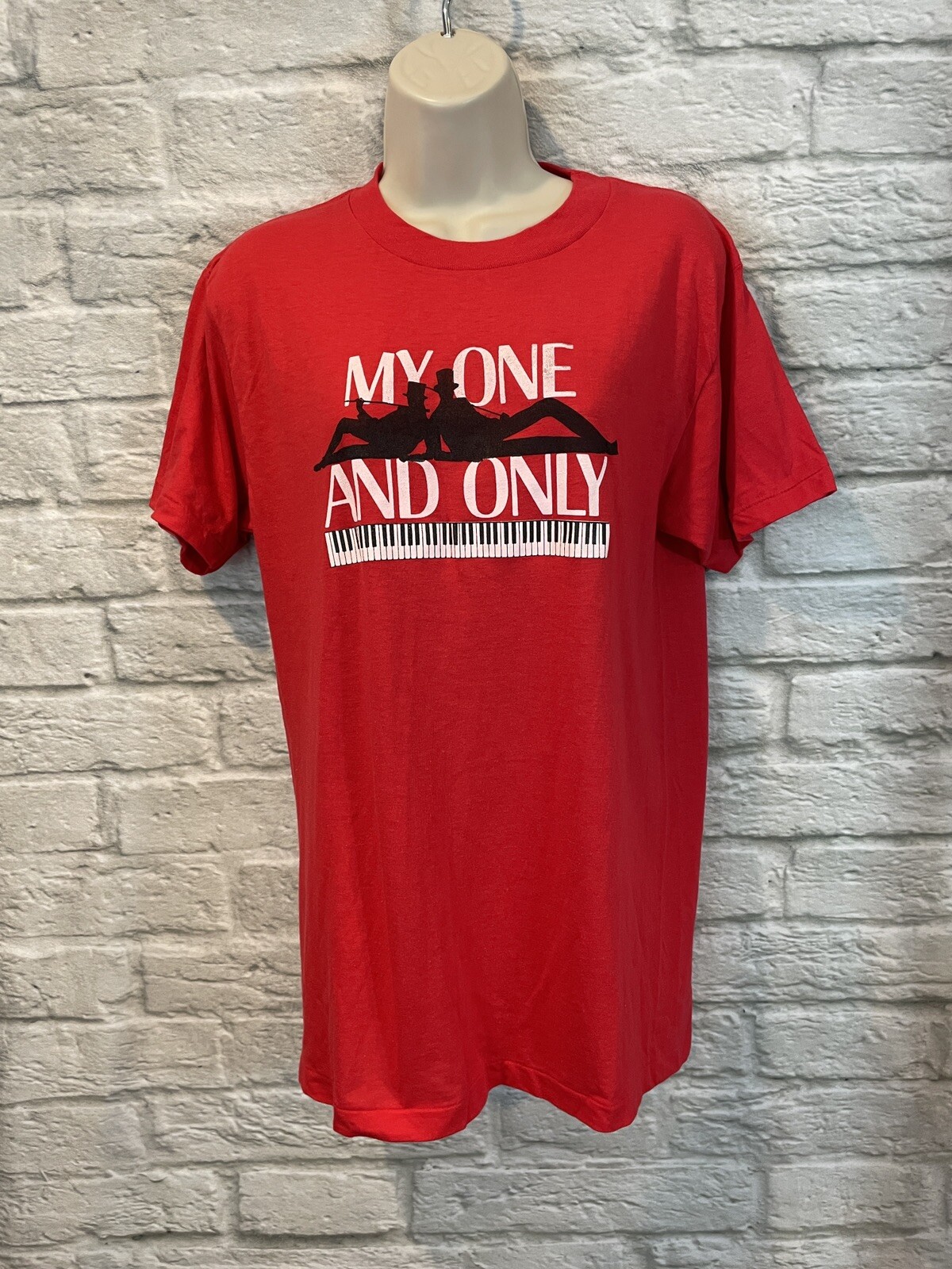 VTG 80s CHED By Anvil Red My One And Only T Shirt Broadway Musical Gershwin Sz L