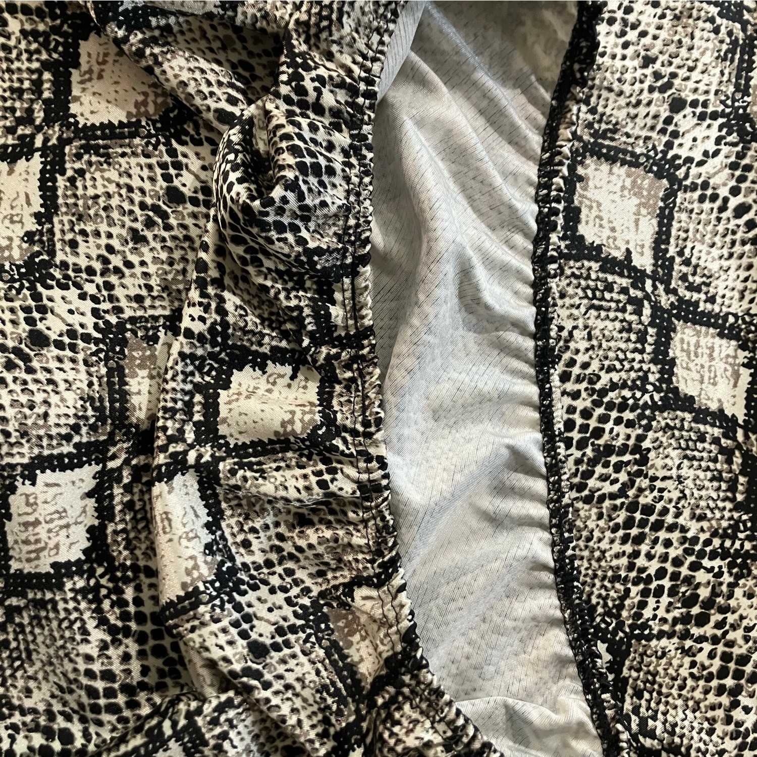 Olivia Rae Women’s Snakeskin A-Line Satiny Smooth Feel Above-Knee Skirt | Size L