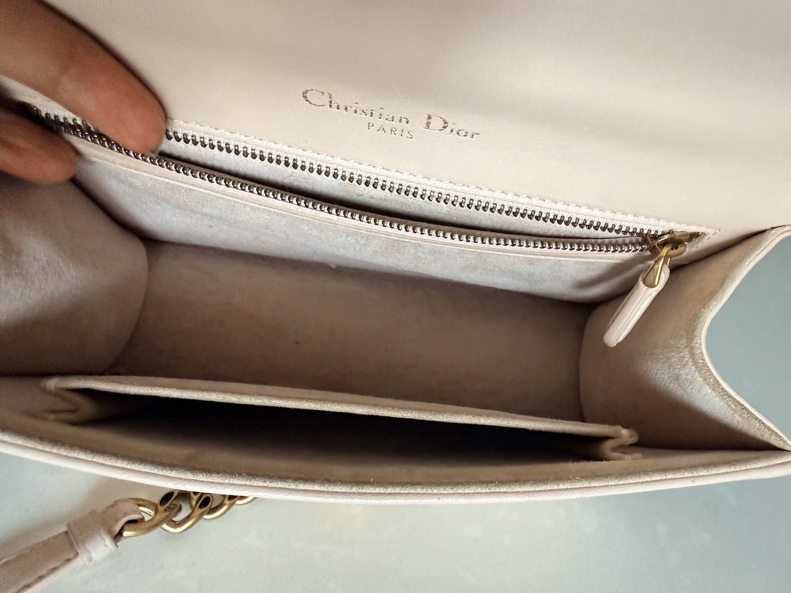 Christian Dior Pink Studded Small Shoulder Bag Gold Chain Strap Clasp Closure