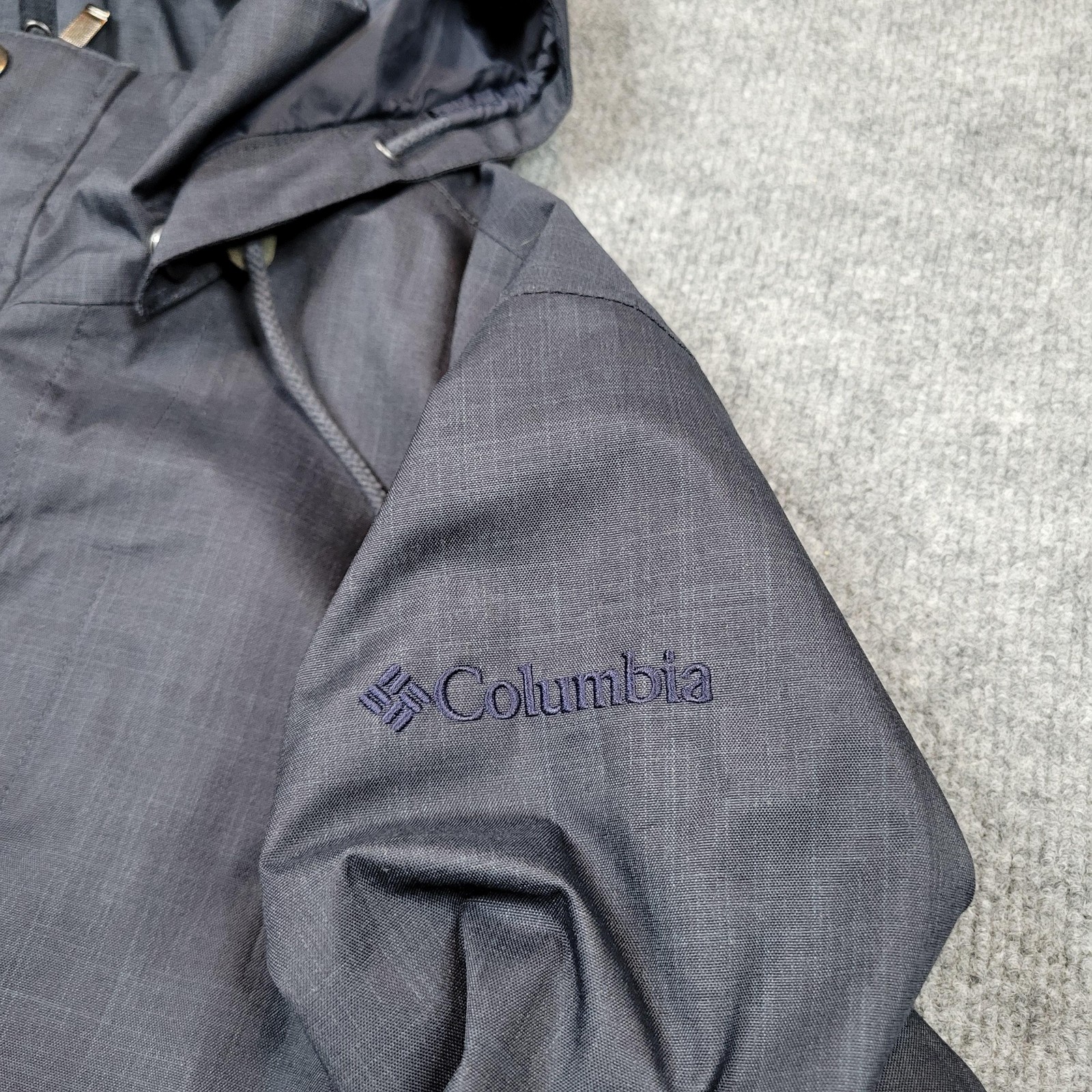 Columbia Jacket Mens Large Blue OmniTech Waterproof Hooded Coat Parka Shell Top