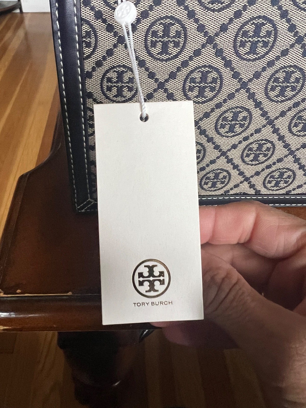 Tory Burch T Monogram Jacquard Shoulder Bag in Tory Navy (Style 155102)