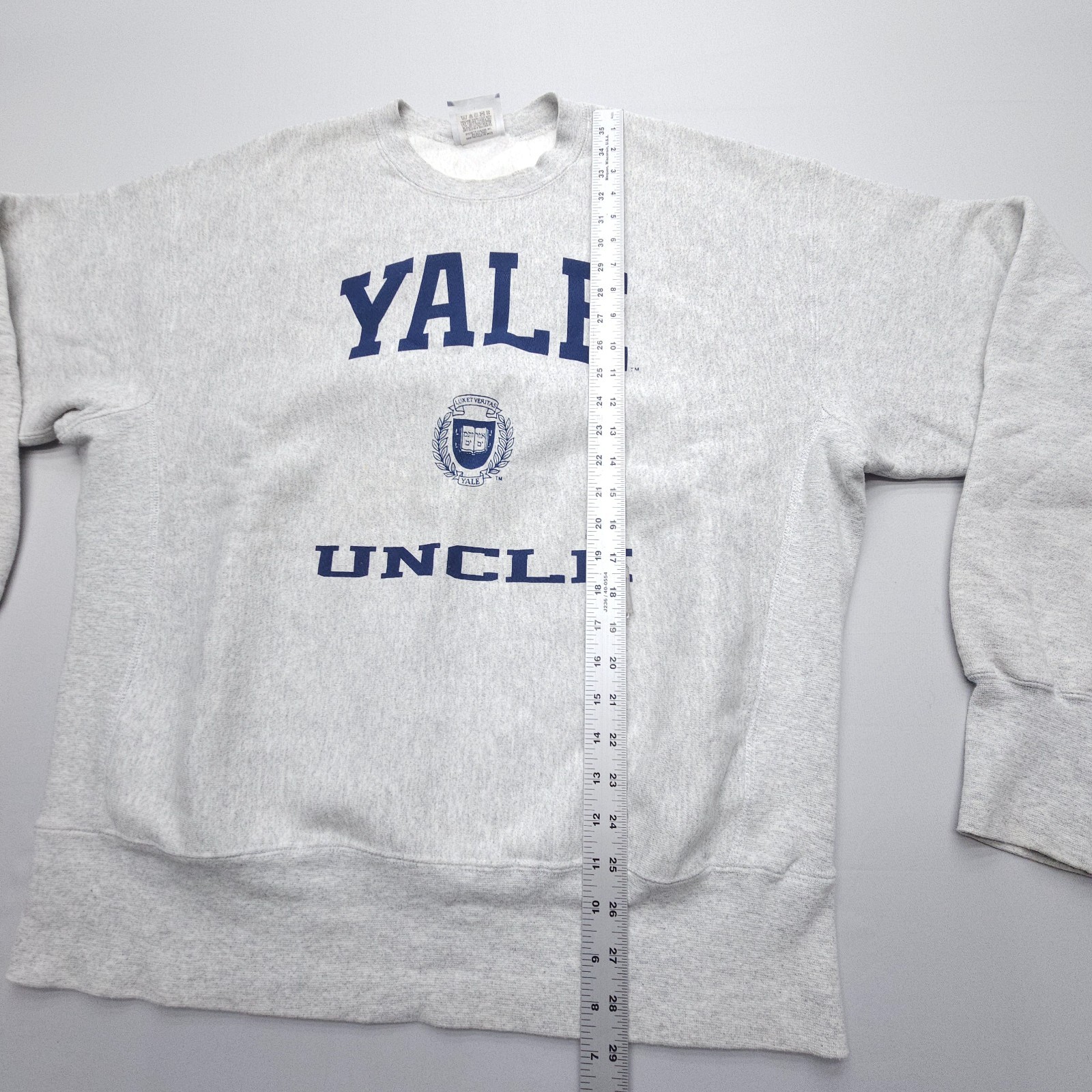 Vintage Yale Uncle Lee Crossgrain Heavyweight Sweatshirt Mens XL Gray Crest USA