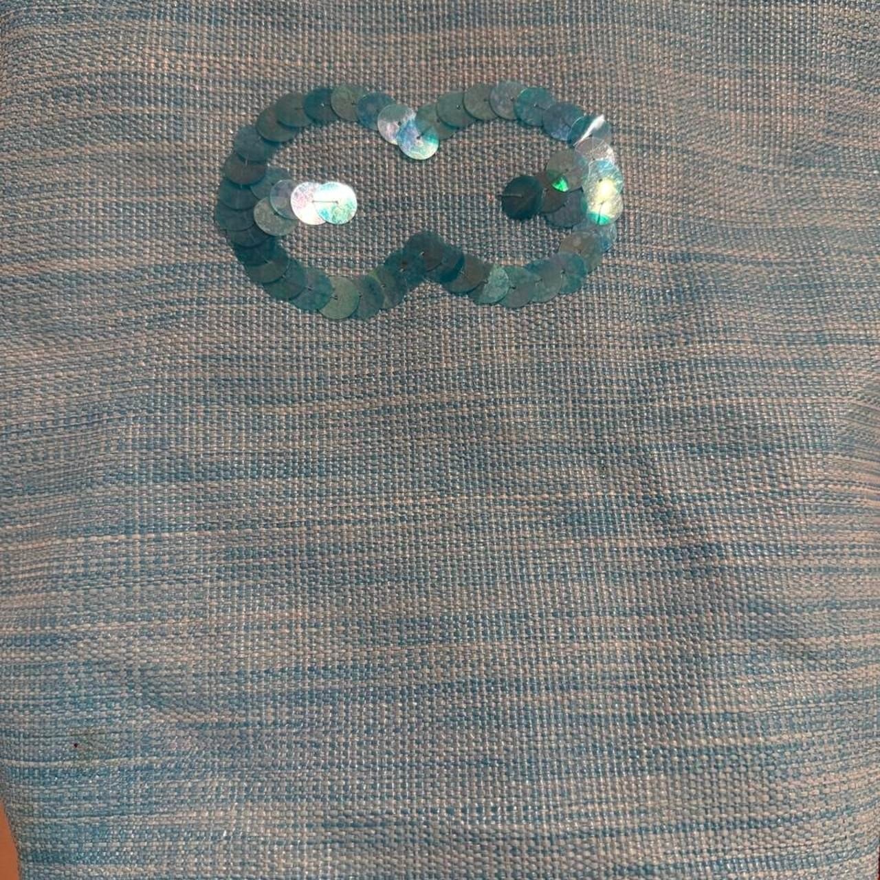 2000s Y2k Escada Island Kiss blue sequin tote bag blue sequin infinity symbol