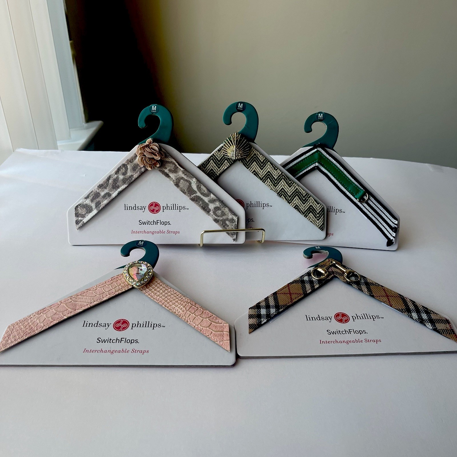Lindsay Phillips Switch Flops MED Lot Of 5 Pairs Interchangeable Straps NEW