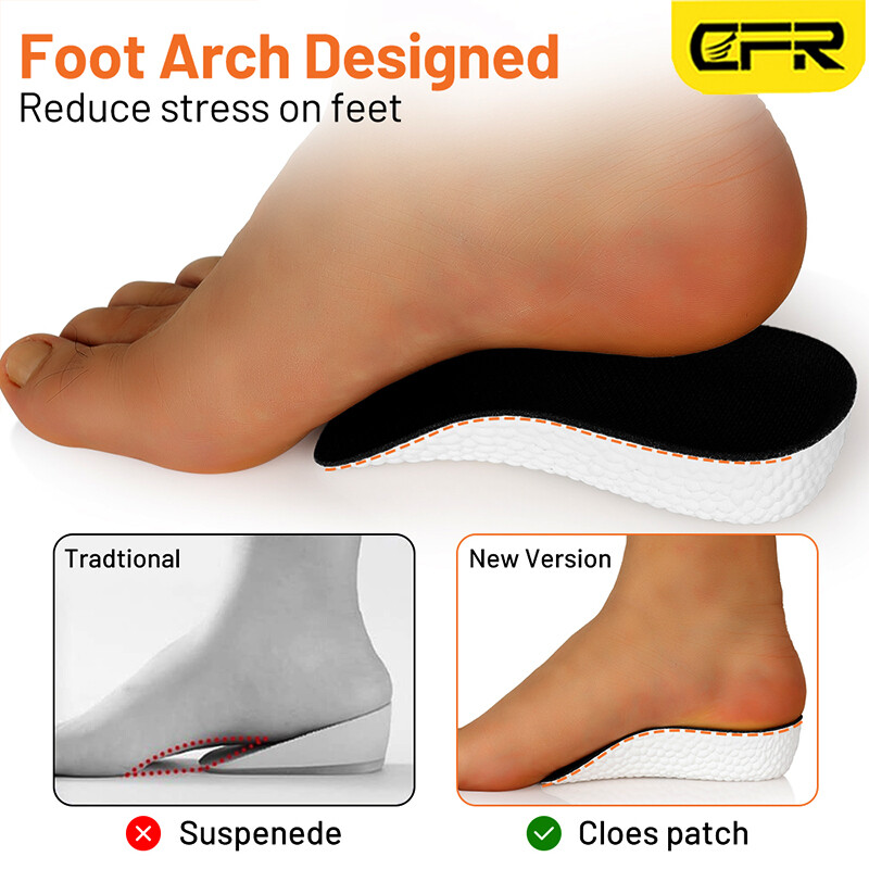 Shoe Insoles Inserts Pad Invisible Height Increase Heel Lift Taller Men Women