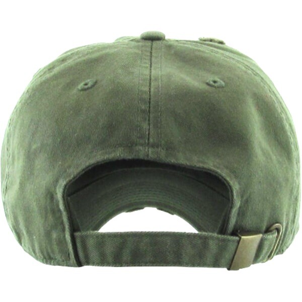 New Green Solid Distressed Vintage Polo Style Baseball Ball Cap Hat 100% Cotton