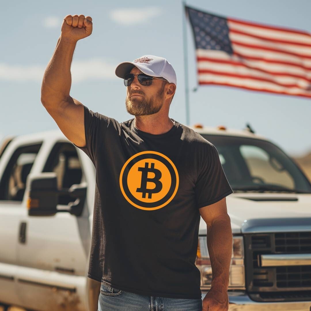 Bitcoin Logo Crypto Symbol Tshirt Cryptocurrency Tee Print DTF T-Shirt S/5XL