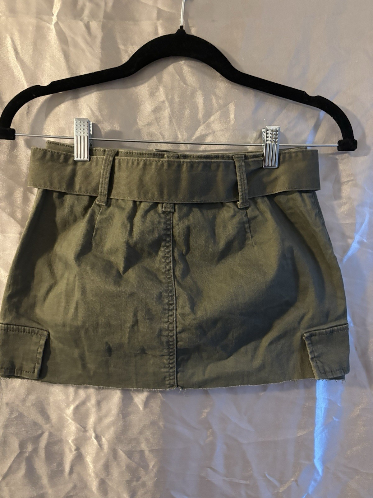 Y2K Mudd Belted Cargo Denim Mini Skirt Size 1