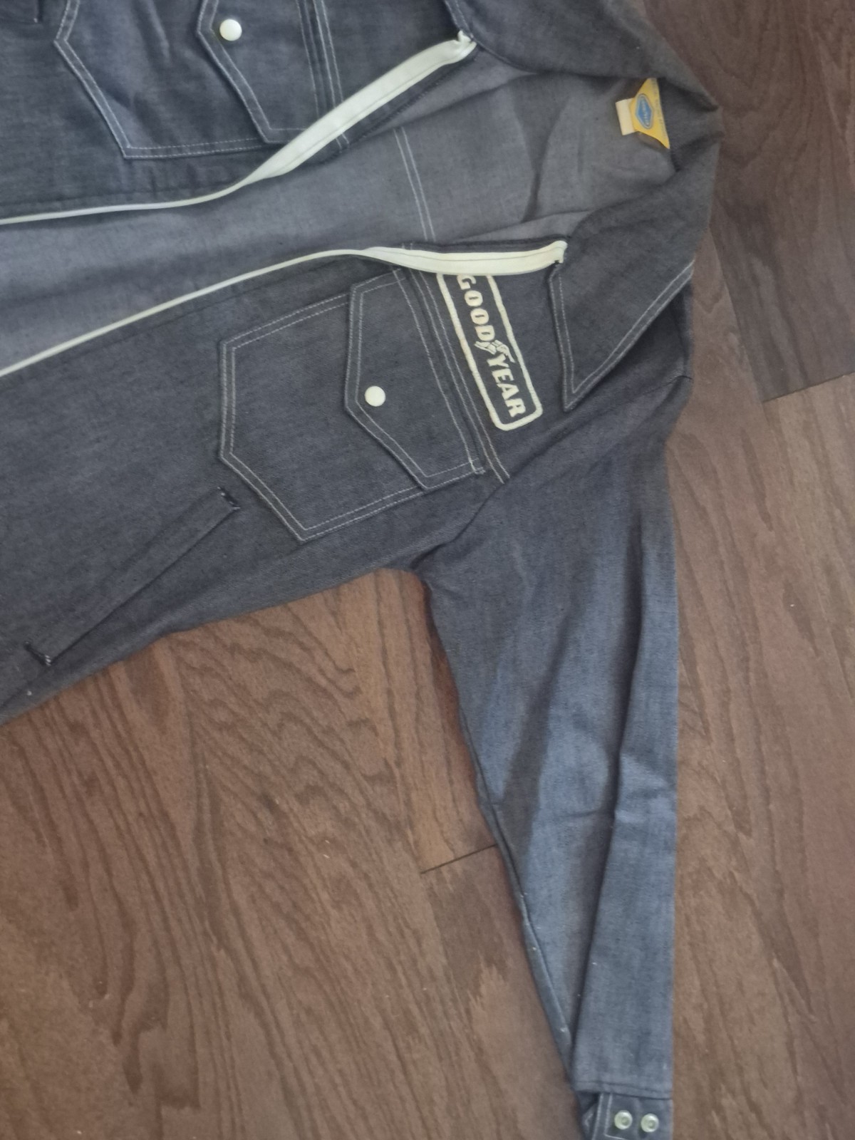 Goodyear 1970’s original denim pit jacket Vintage Size Medium
