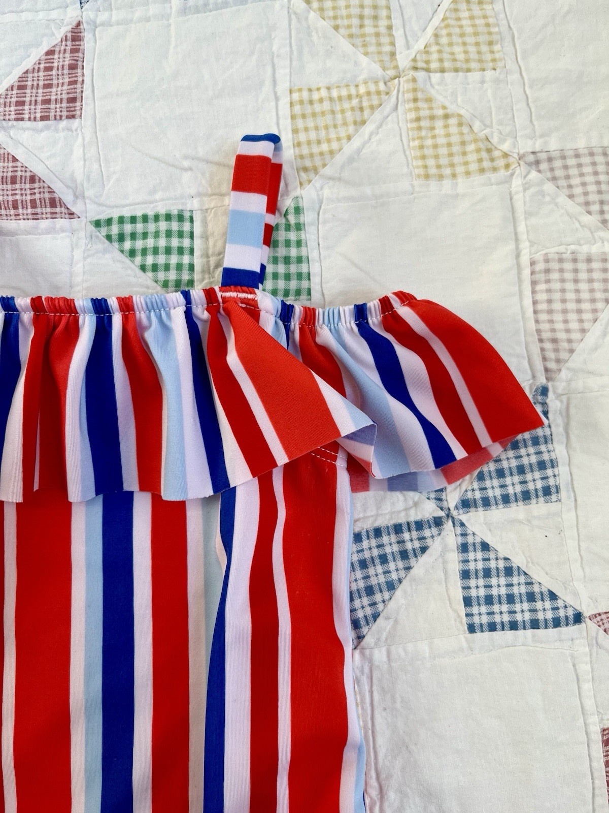 Cat & Jack Patriotic Striped One Piece Swimsuit 2T Fourth of July Toddler girls