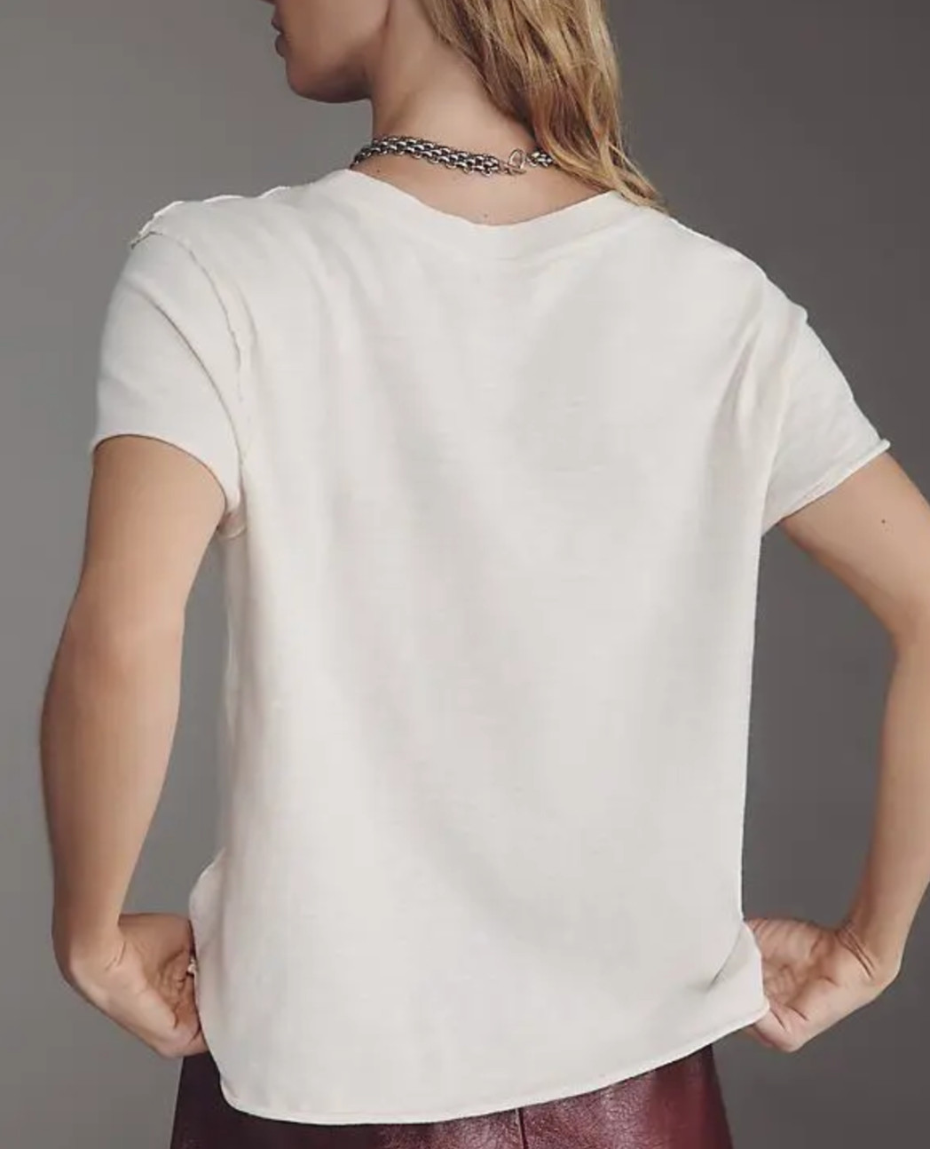 Anthropologie Maeve x Tulastra Ivory Cat Short-Sleeve Graphic Boxy Tee Sz S