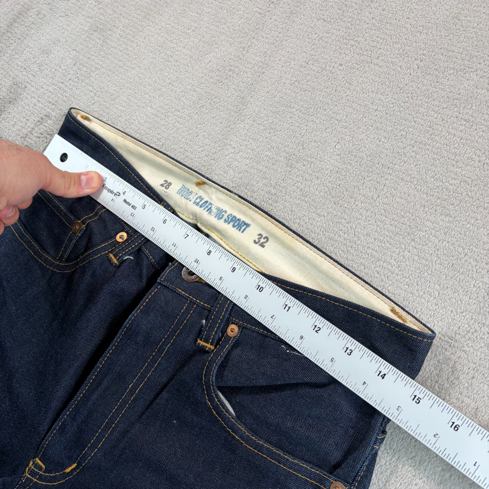 Quality Mending Co Norman Selby Selvedge Jeans Men 29×34 (Tag 28×32) NY USA Made