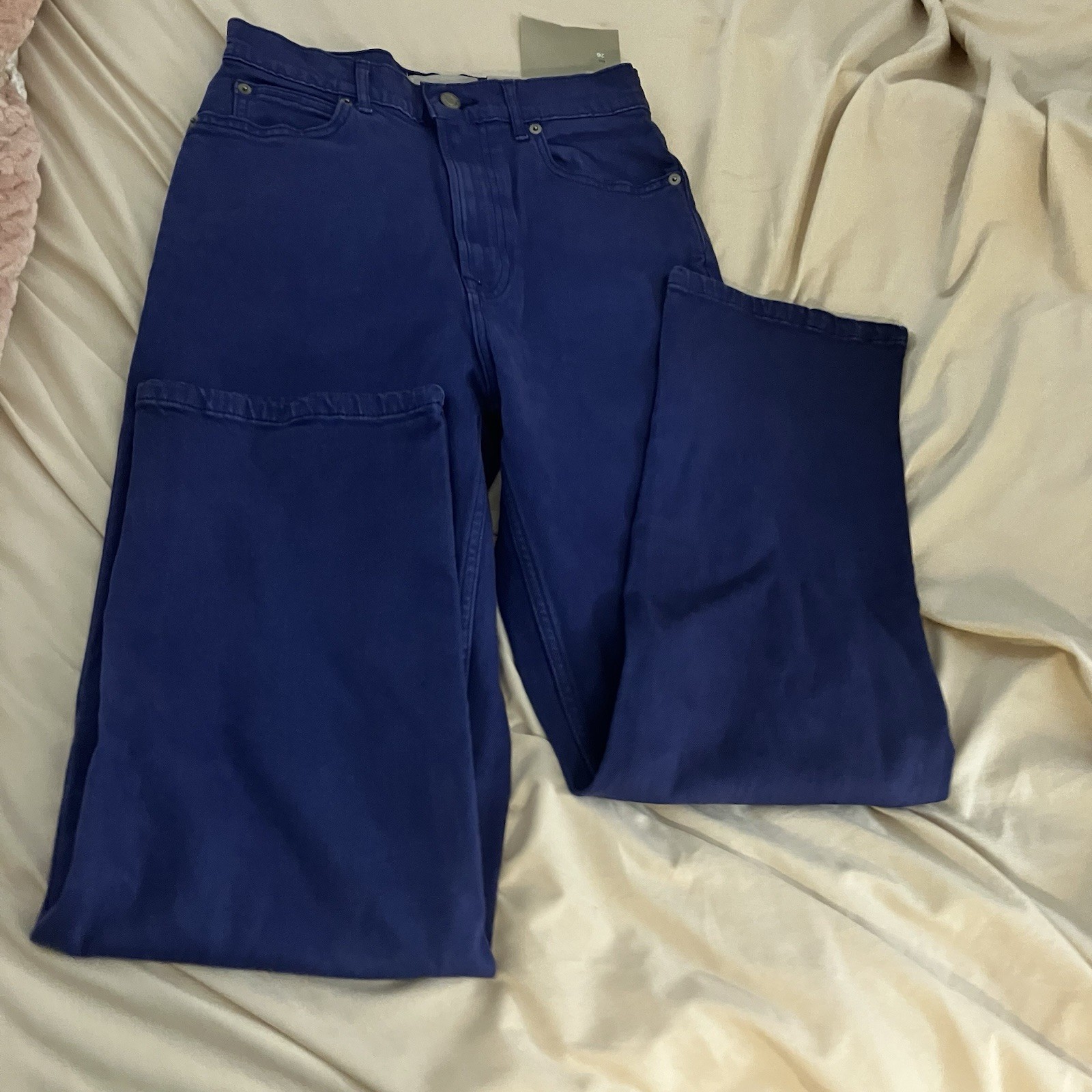 Everlane Way High Straight Leg Jean Women’s Size 26 Tall Blue Low Stretch