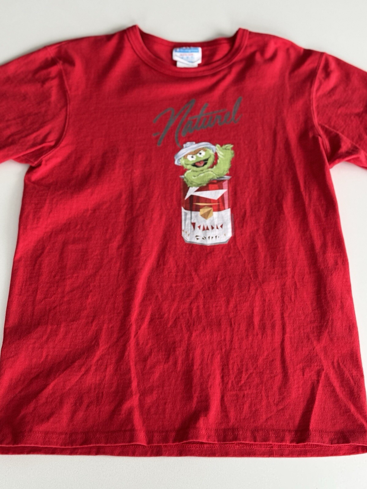 Champion X Sesame Street Red Vintage T-Shirt – Oscar The Grouch Naturel Medium