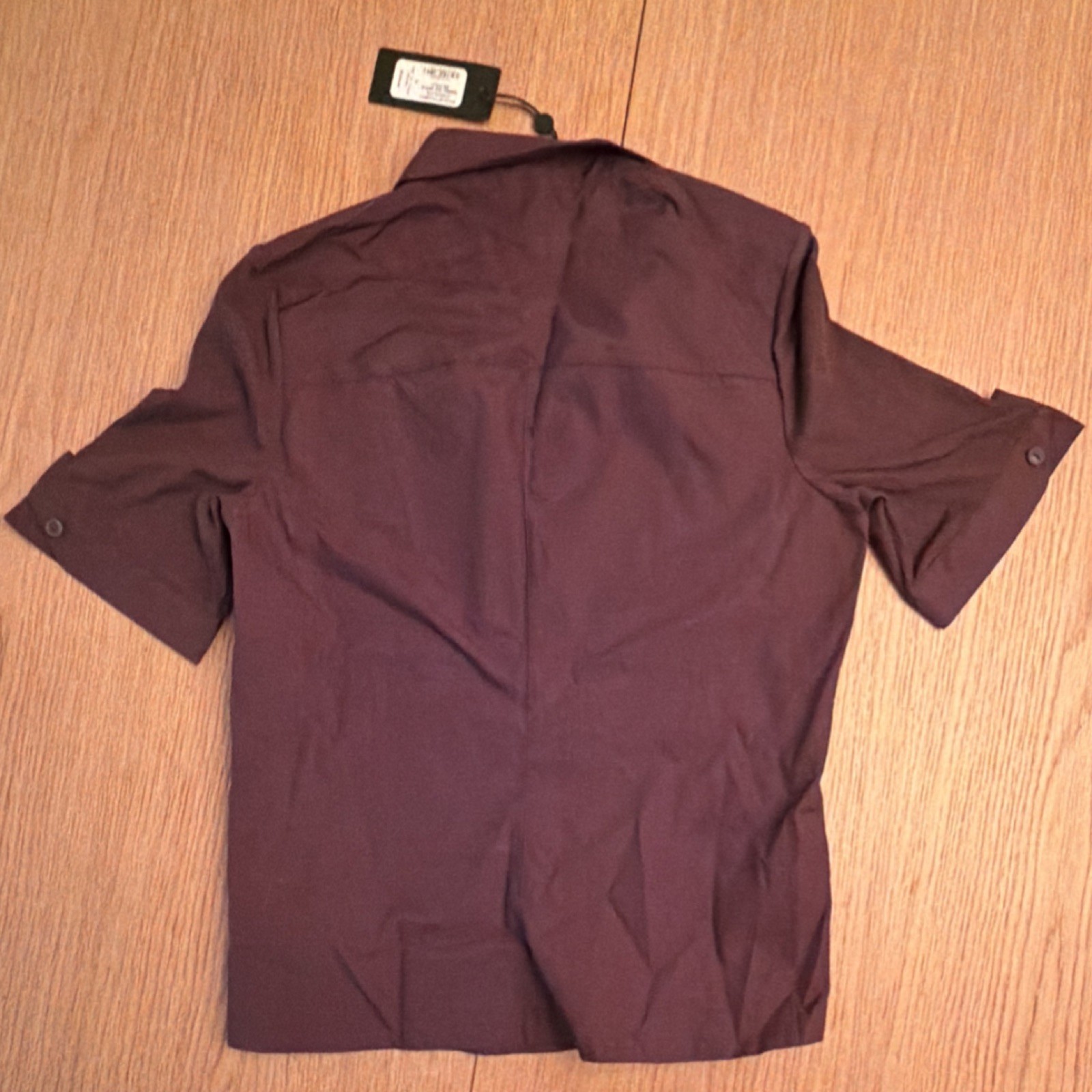 rag & bone women’s brown Ribbed Short Sleeve Spread Collar Polo Shirt Size S