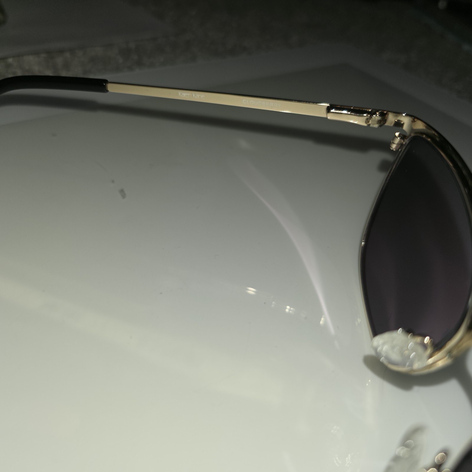 Karen Kane Cloudberry Sunglasses Black Gold Metal Cat Eye 54-16-140