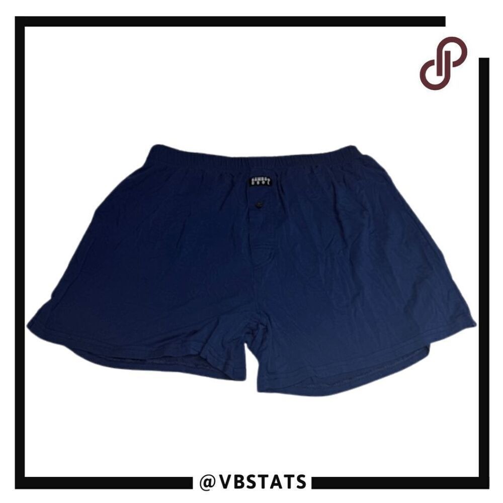 Bamboo Cool Men’s Relaxed Boxer Brief Shorts Blue Size Small