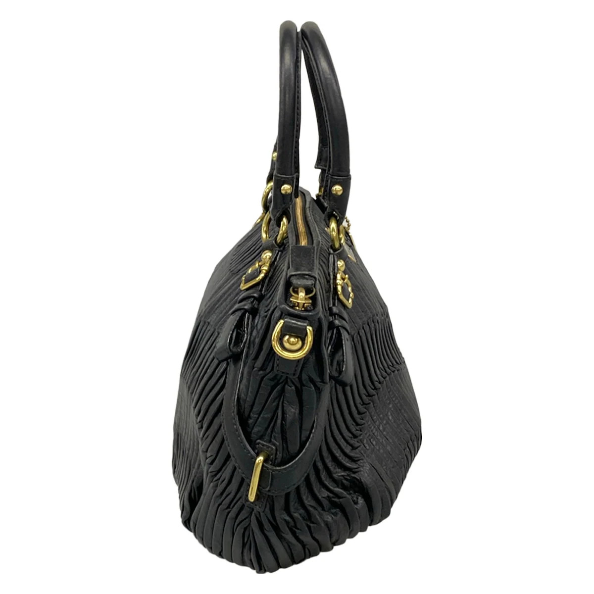 COACH Madison Gathered Leather Sophia Satchel 15942 Black Leather Handbag