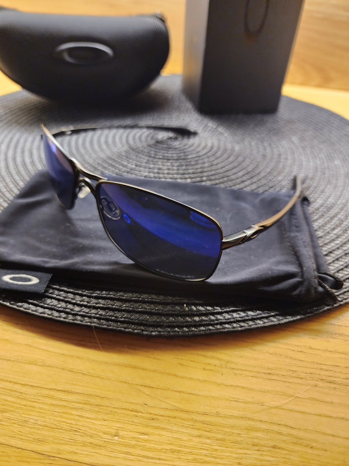 Oakley Crosshair 2.0 Alloy Metal Frame Blue Prizm Polarized Lens Full Pack New