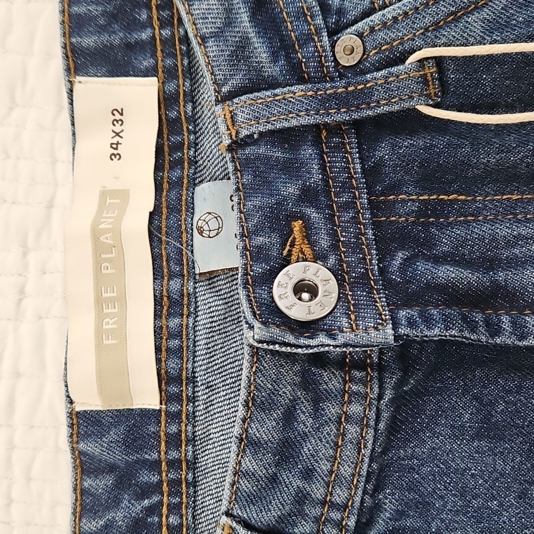 Free Planet Men’s Jeans 34×32 Casual Tapered Stretch Sustainable Denim Pants NWT