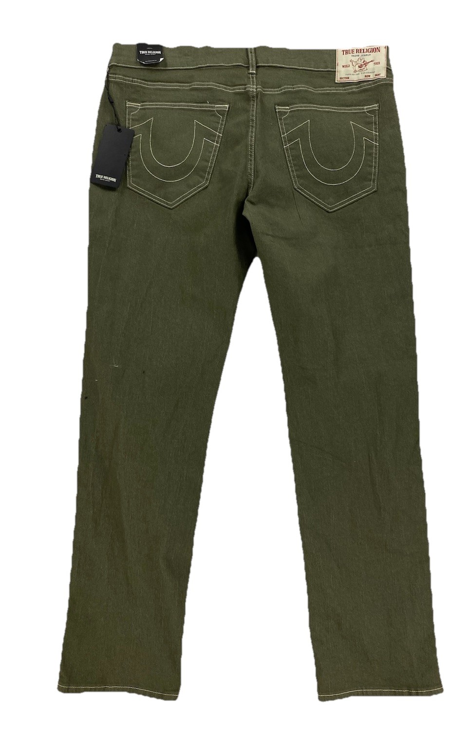 NEW True Religion Geno Relaxed Slim Kalmata Green Jeans Mens Size 36×32