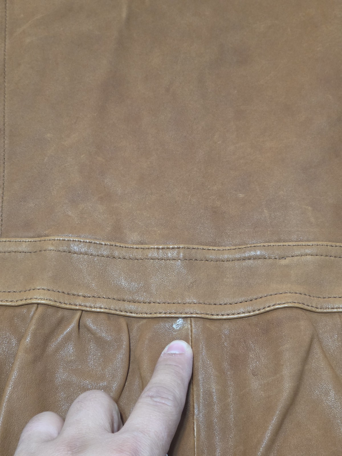 a.n.a Women’s Brown Genuine Leather Peplum Button Front Jacket Sz 1X NWT