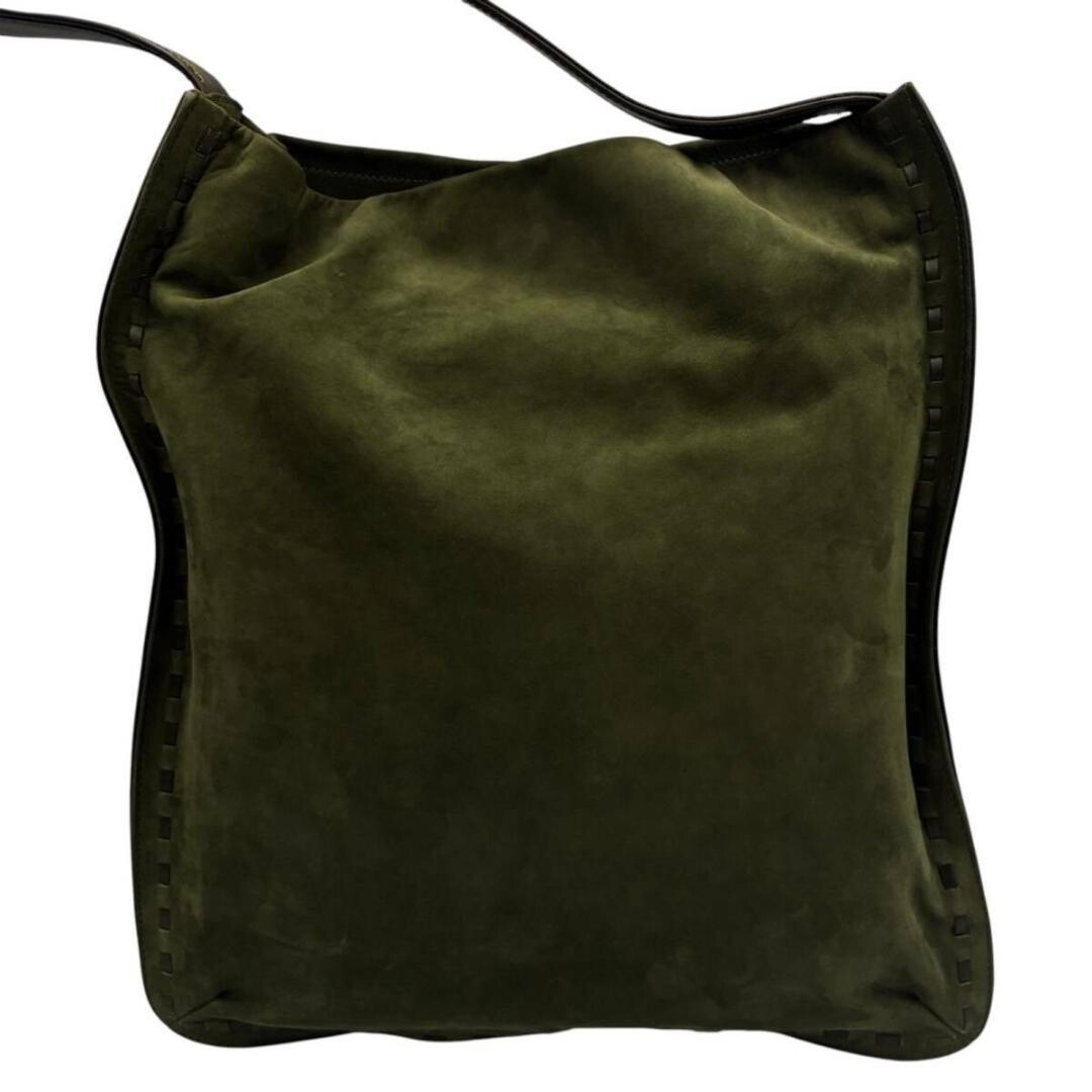 Coach Suede Leather Shoulder Bag Olive Green Vintage Y2K Nubuck Auth