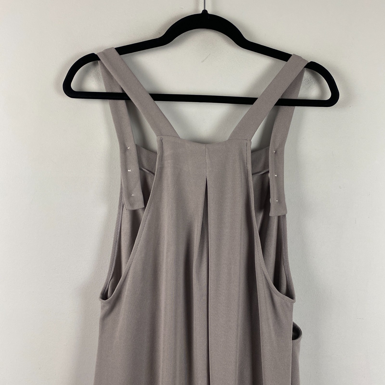 Halara Pockets Waffle Casual Overalls Size Medium Gray Pockets Wide Leg