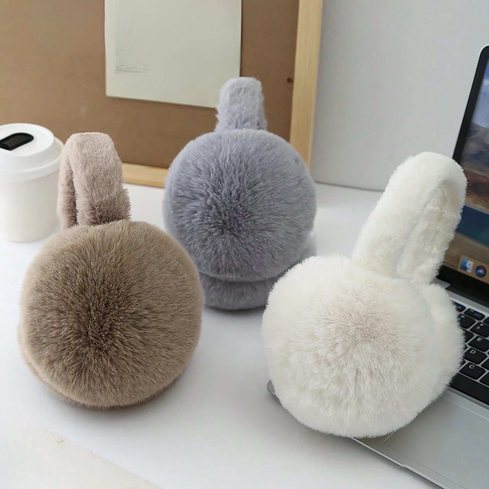 Winter Earmuffs – Soft Plush Ear Warmer Foldable Ear Muffs Winter Accessories