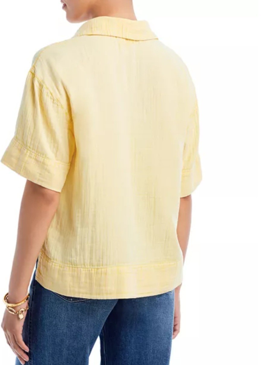 Faherty Dream Cotton Gauze Wren Top Sahara Sun Yellow Size Medium