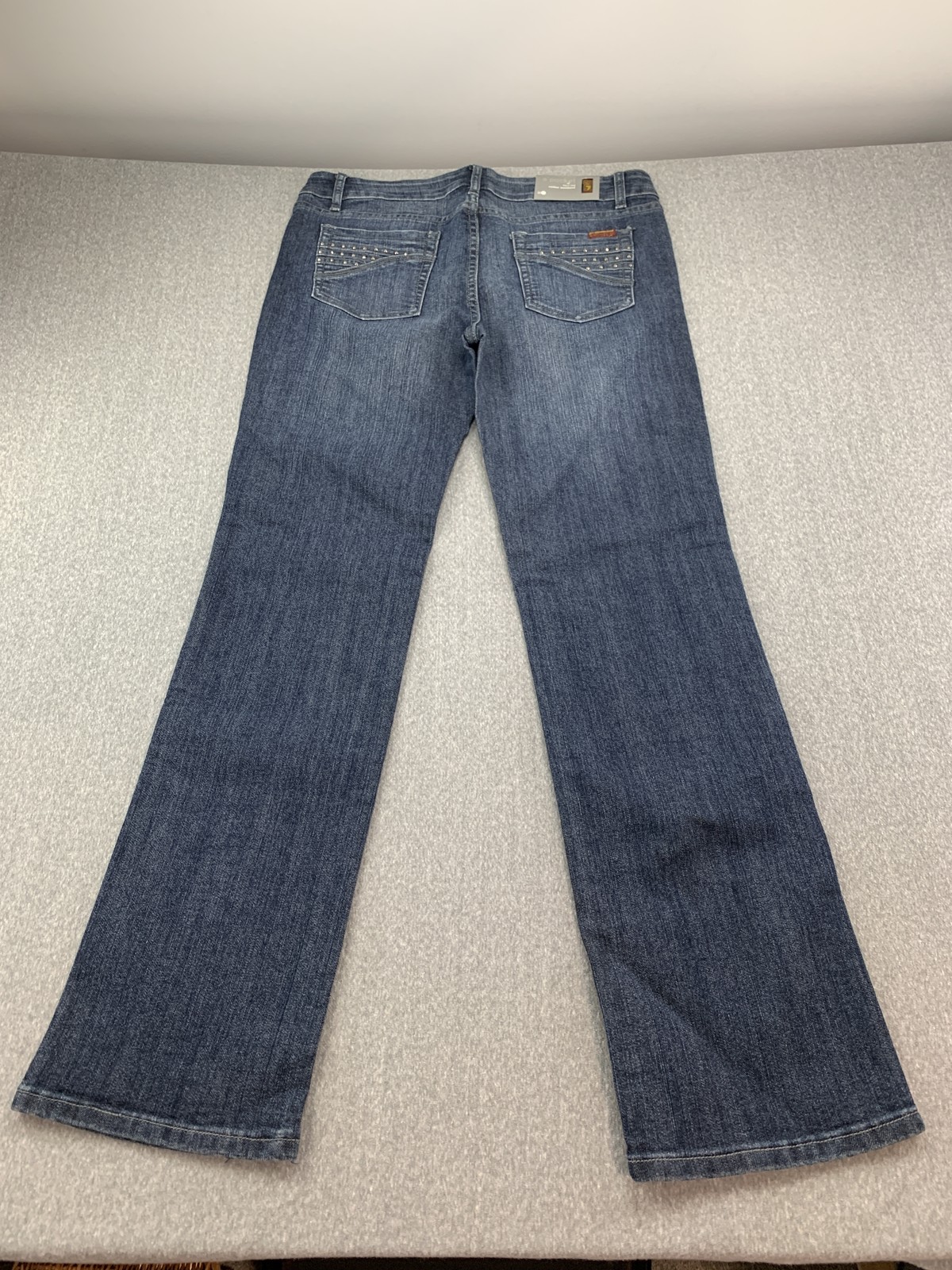 7 For All Mankind Jeans Womens 30 Flare Leg Blue A Pocket Studded Stretch USA