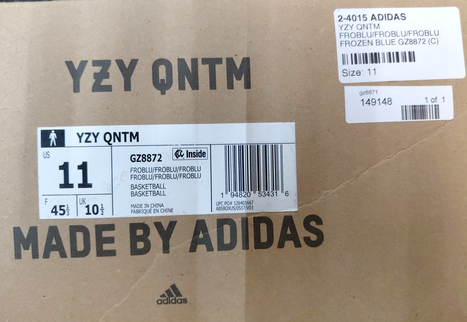 *USED* Adidas Yzy QNTM BSKTBL Quantum “Frost Blue” Men’s Size 11 – FREE SHIPPING