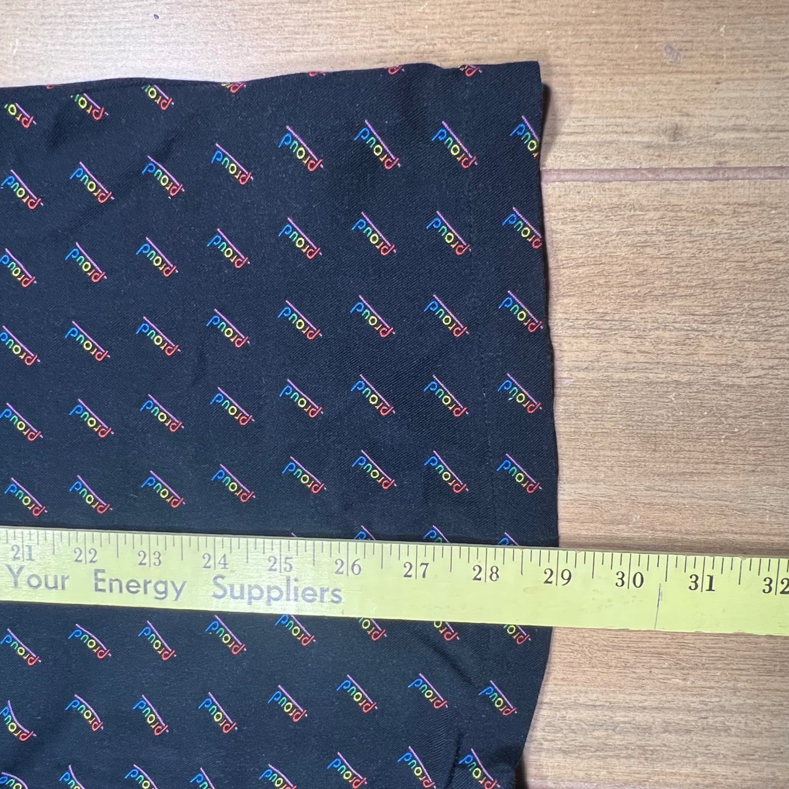 H&M Mens XL Black Rainbow Proud All Over Print Camp Collar Short Sleeve Shirt