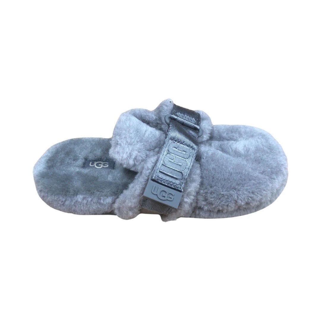 UGG Men’s Fluff It Slide Slippers Slide 1118150 Scuffs Charcoal Grey Size M4/W6