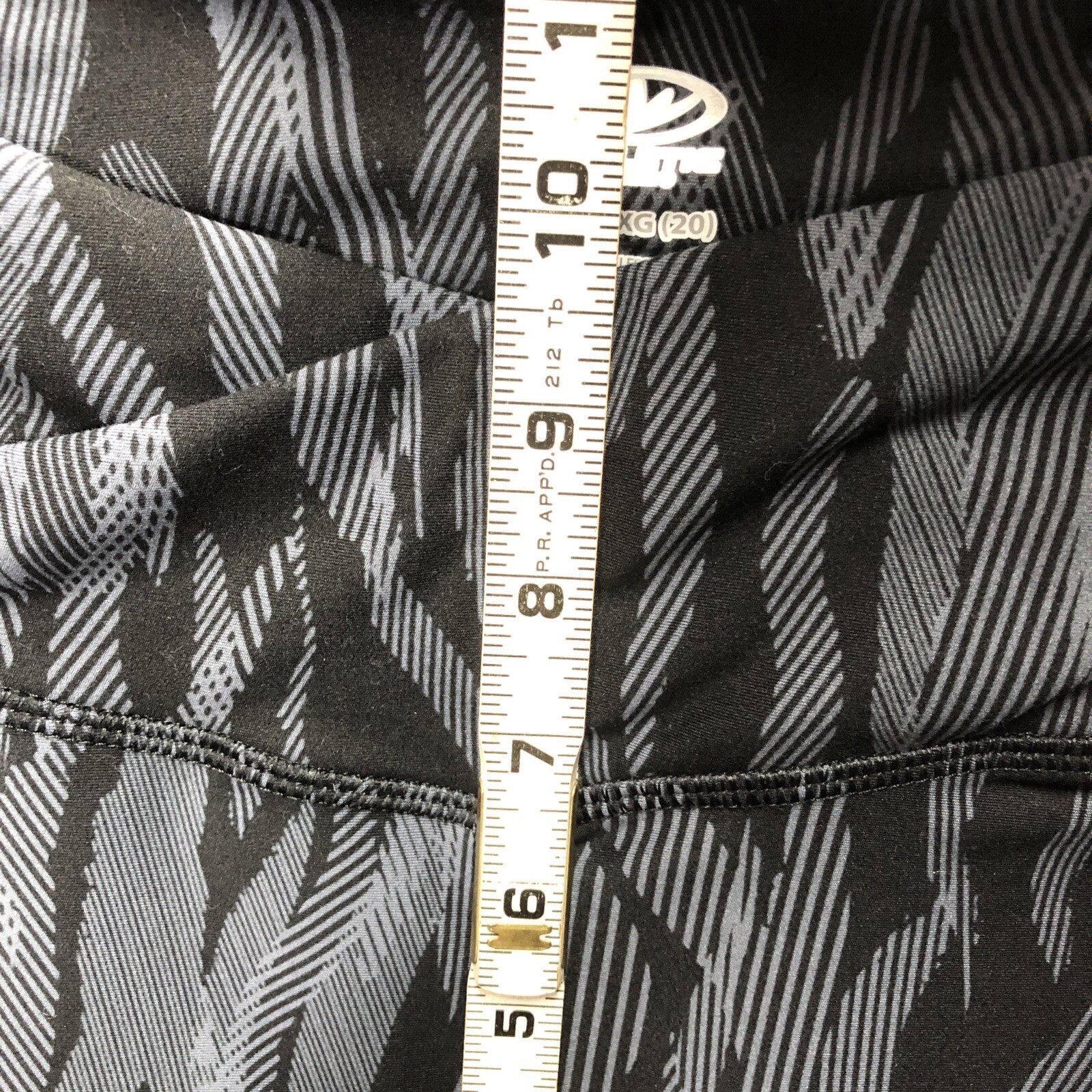 Athletic Works Leggings XXL Gray Black Pattern Workout Exercise