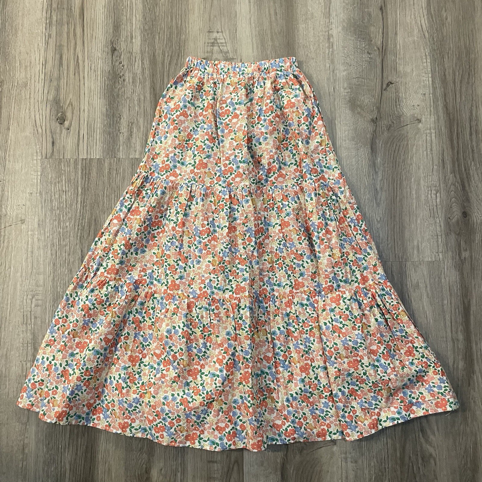 Hello Molly “So Particular” Floral Maxi Skirt Prairie Cottage Teddy Bear XS $85