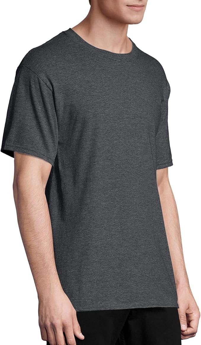 Hanes Men Crew neck T-Shirt 4-Pack ComfortSoft 100% Cotton Heavyweight Tee Plain