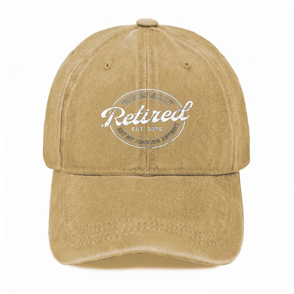 Unisex OFFICIALLY Retired EST. 2026 Funny Dad Hat Vintage Washed Baseball Cap