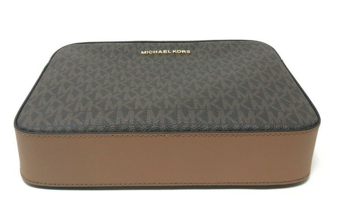 Michael Kors Jet Set Item Large East West Crossbody Chain Handbag Clutch Brown