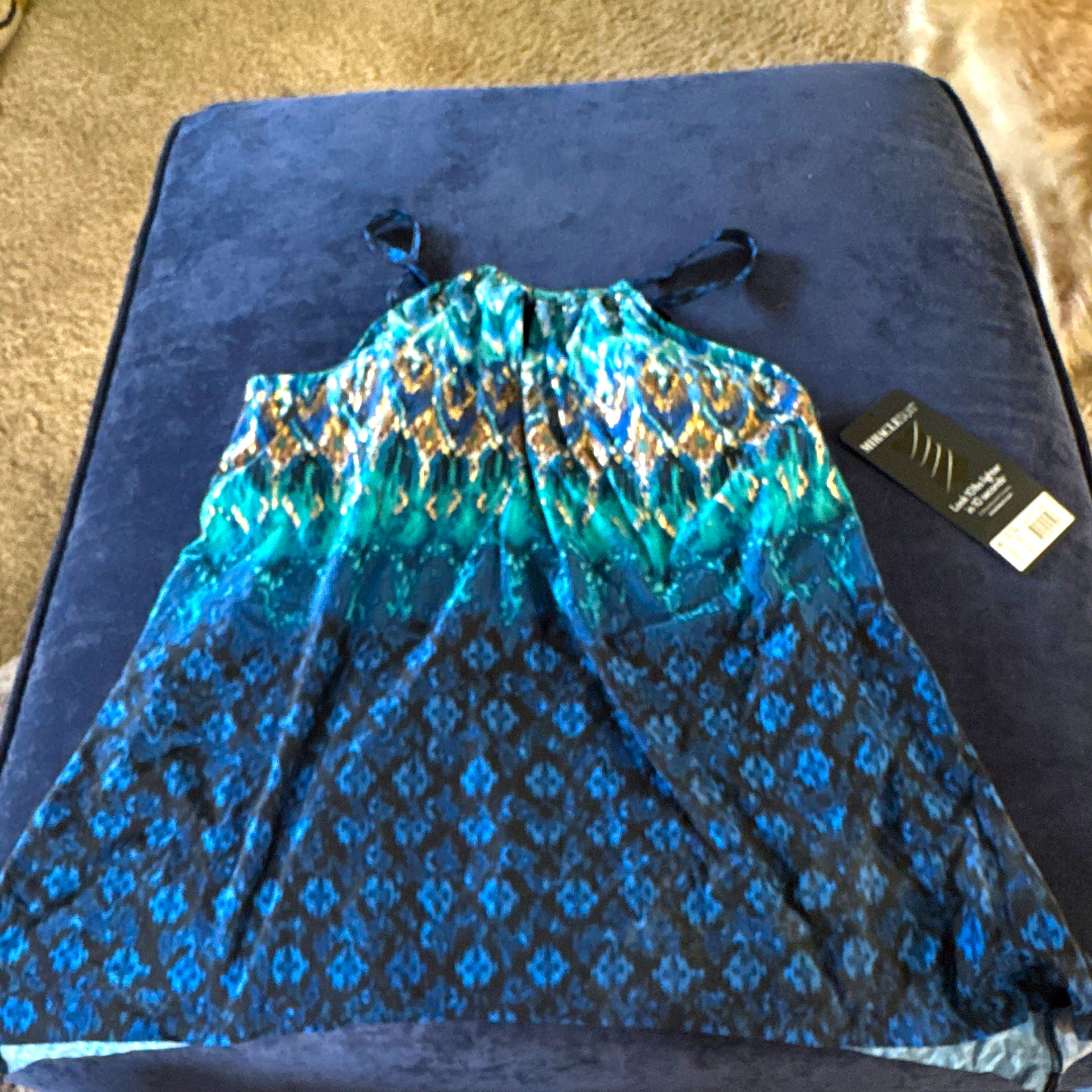 Miraclesuit Women’s One Piece Swimdress Teal/Blue Animal Print Size 16 D