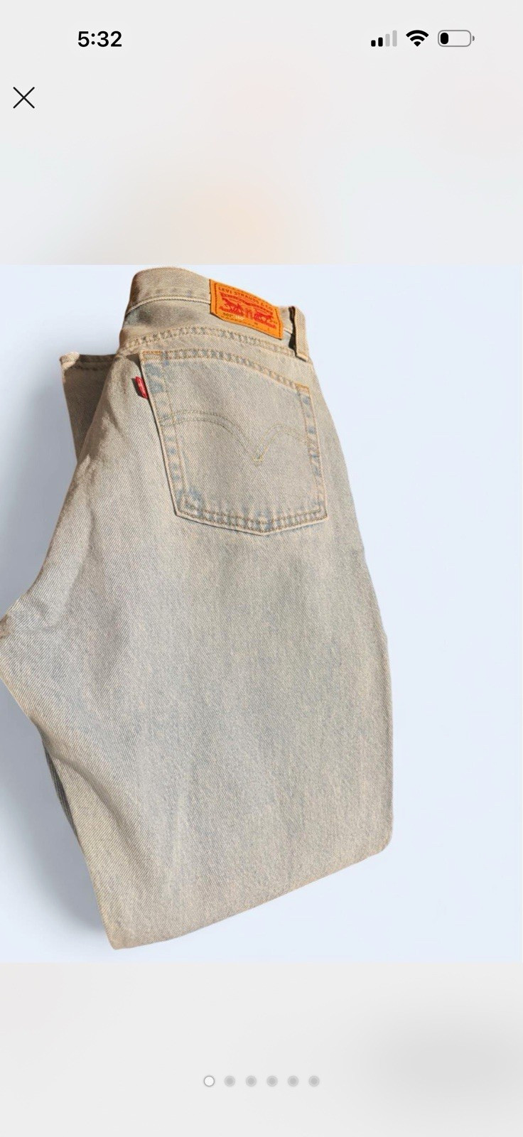 Levi Strauss & Co Men’s Blue Light Wash Denim Straight Slim Fit Button Fly