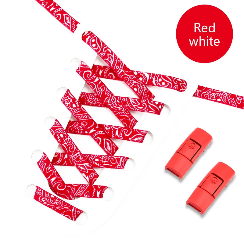 0.8cm Wide Flat Shoe Laces Without Ties Elastic Shoelaces Colored Pattern Organi