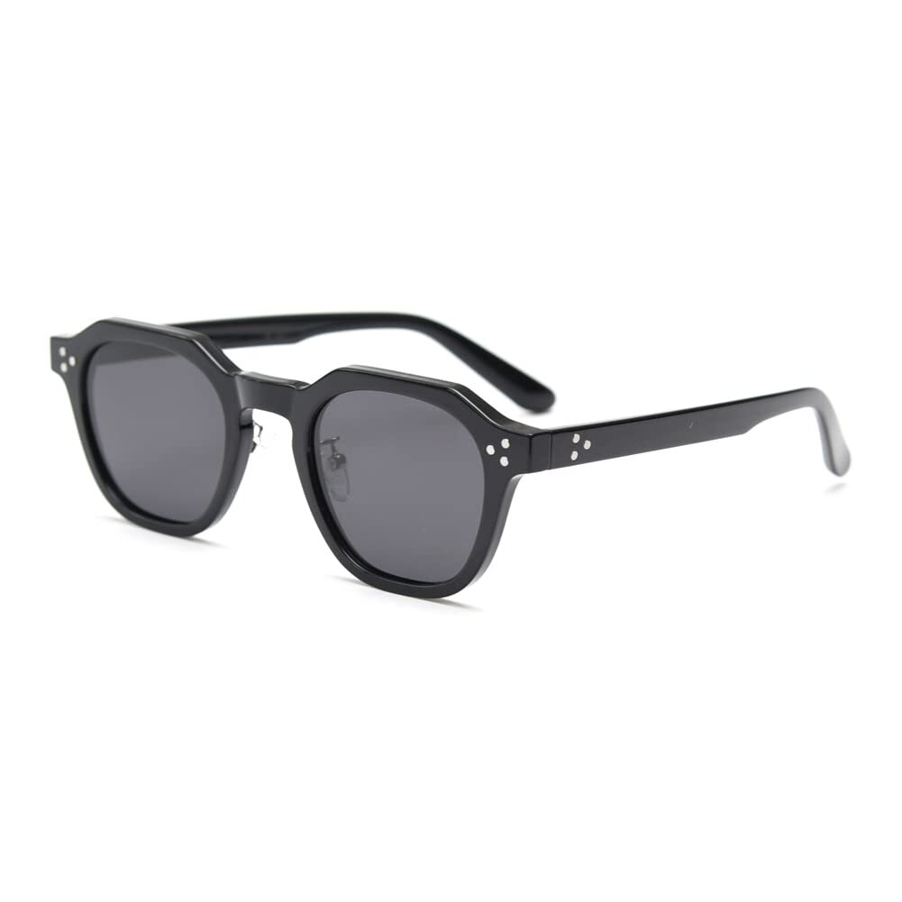 TR90 Polarized Sun Glasses for Women Mens Square Polygon Retro Sunglasses Thick