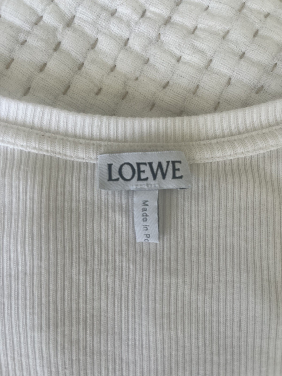 Loewe crop midi vest top S white cotton stretch £295 beach summer holiday