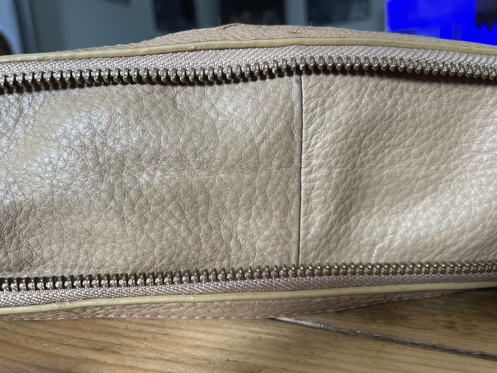 Fossil Crossbody beige tightly woven jute & Leather Accents Med Casual Shopper