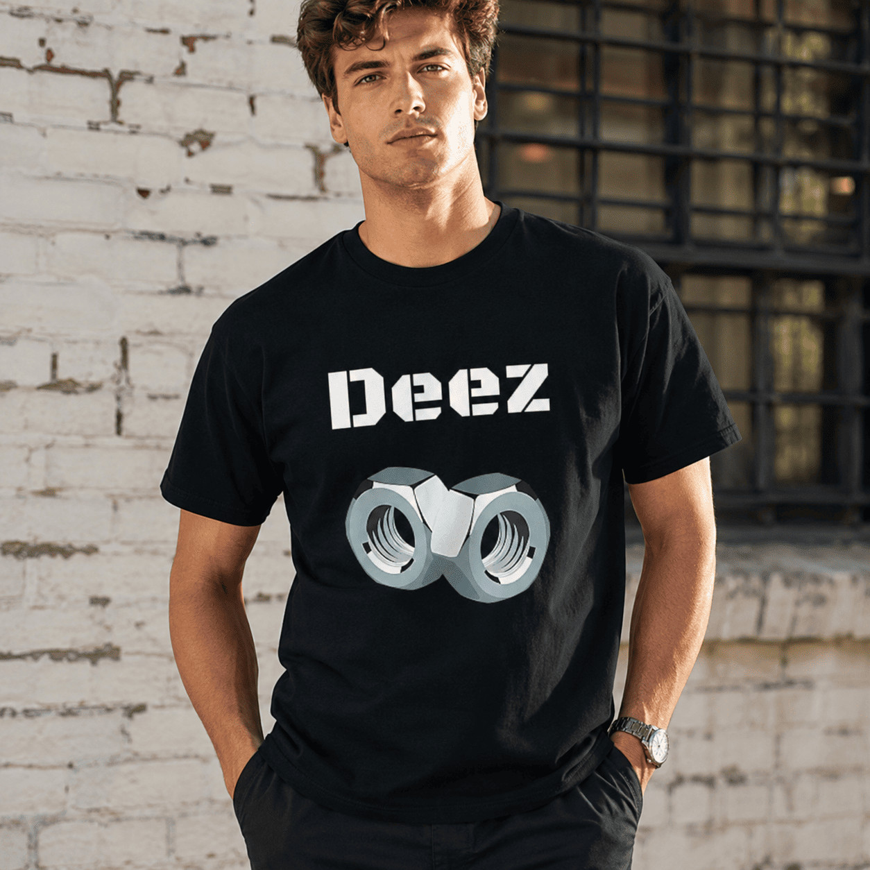 Deez Nuts Got Em Mens Funny Sarcasm T-Shirt