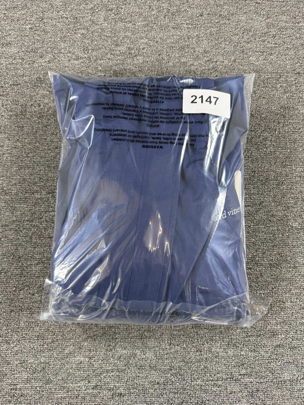 Vineyard Vines Rain Coat Mens Medium Blue Stow And Go Hooded Packable Jacket