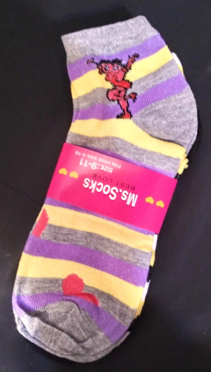 Ms. Socks, 12 Pack, Size 9-11, 80% Cotton 20% Spandex Betty Boop